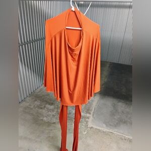 Vibrant Orange Drape Top